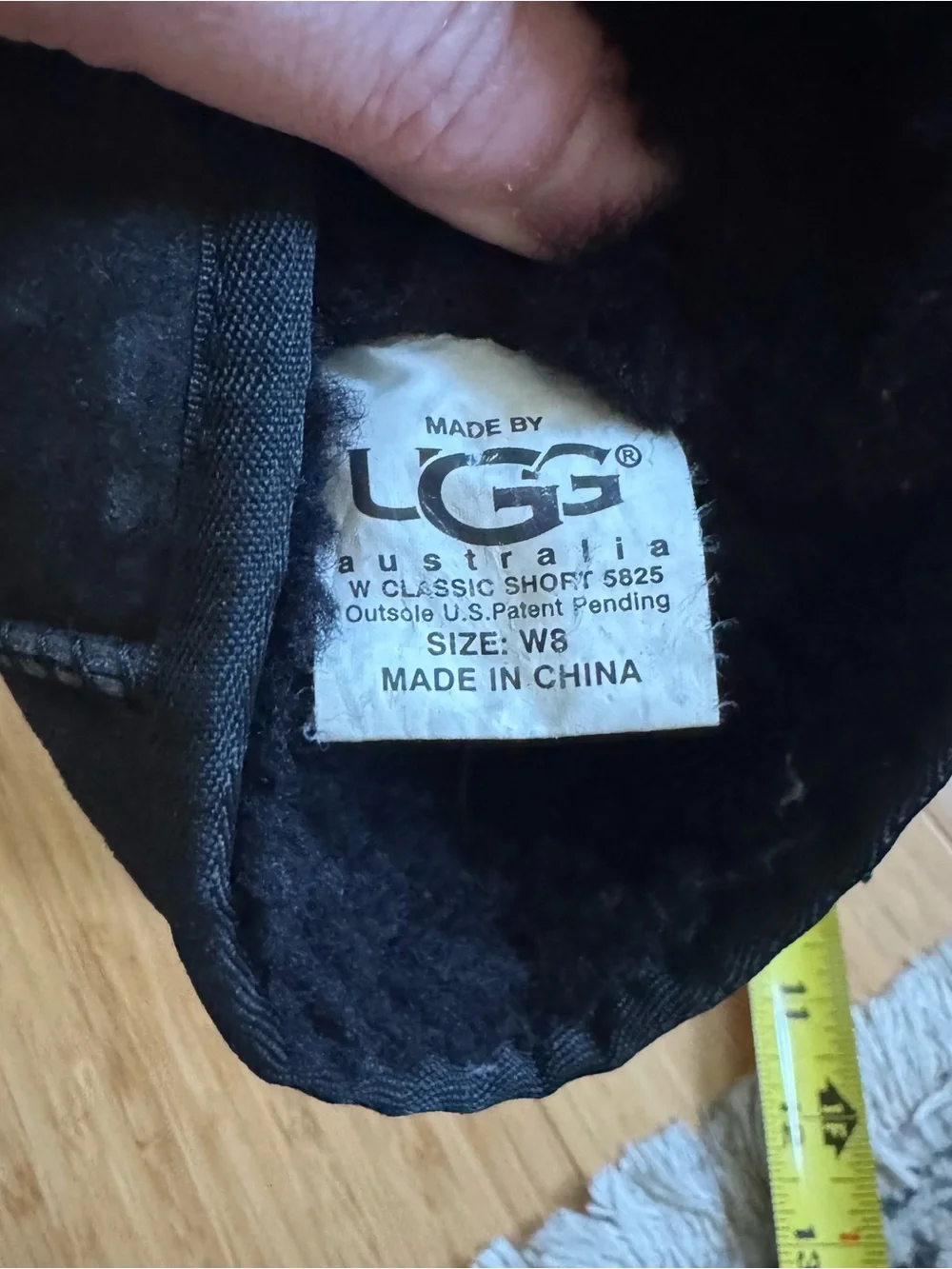 Ugg Australia Classsic Short 5825 BlackSize 8W Sheepskin Boot